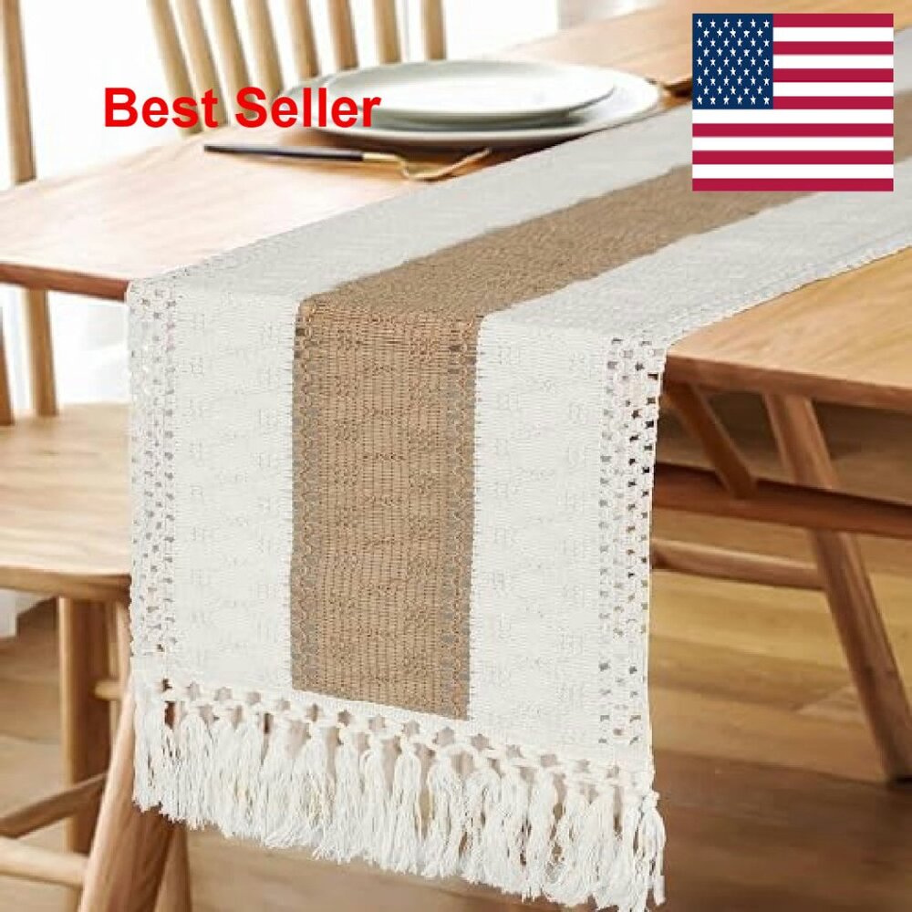 Boho Macrame Table Runner Farmhouse Rustic Decor … - image 6